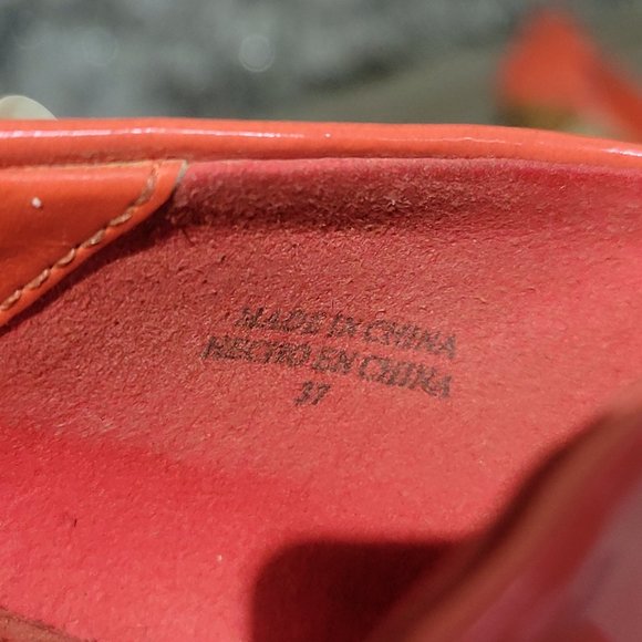 Aldo Heels Coral/Orange Peep Toe Wooden Platform Stiletto Sz: 37 (US 6.5) - Picture 5 of 9